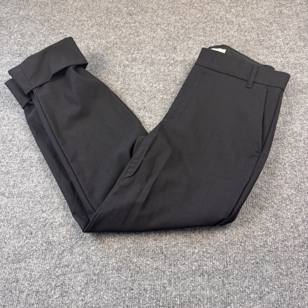 Vince Wool Blend Trousers Womens 4 Black Excellent Cuffed Italian Fabric Pants